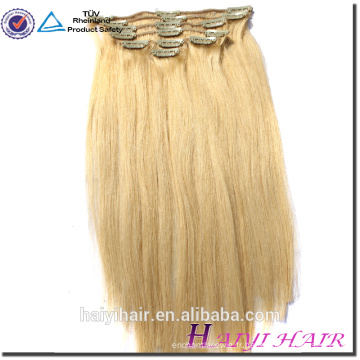 Pleine tête ensemble 18inch Clip dans l&#39;extension de cheveux humains, Remy indien en gros 200g simple brin clip extension de cheveux